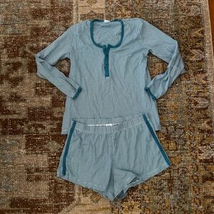 LAKE Pima Long-Short Retro Henley Set in Celestial